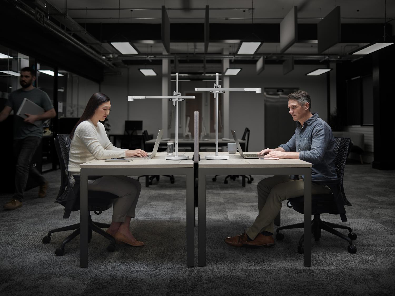 Office works using the Dyson Lightcycle Morph.